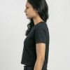 CVD005_Black01 (Medium) Seamless Easy Crew Tea