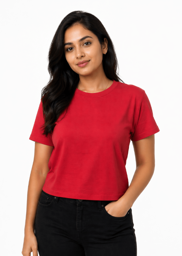 CVD005_Red03 (Medium) Seamless Easy Crew Tea