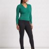 CVD006_Aventurine01 Seamless Rib Polo Long Sleeve Top