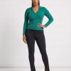 CVD006_Aventurine02 Seamless Rib Polo Long Sleeve Top