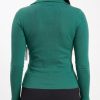 CVD006_Aventurine03 Seamless Rib Polo Long Sleeve Top